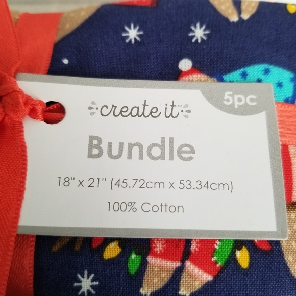 New Set 2 Create It Bundles 10 Pc Each Fabric Christmas Holiday 18" x 21" Cotton - Picture 2 of 10